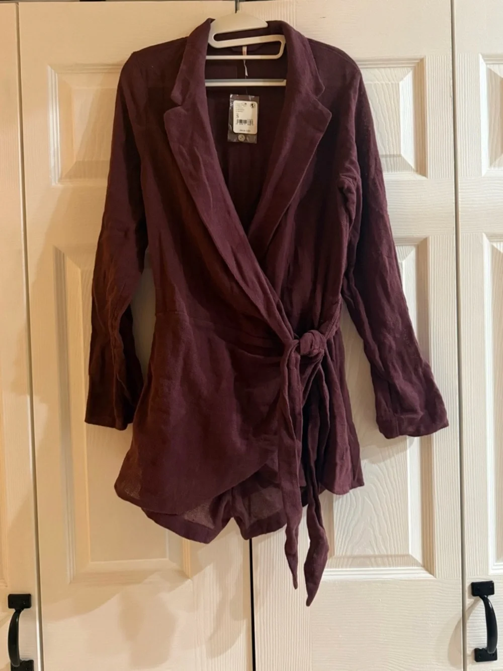 Free People Romper Skort Wrap Style Wine Burgundy Festival Boho Chic NWT Size S
